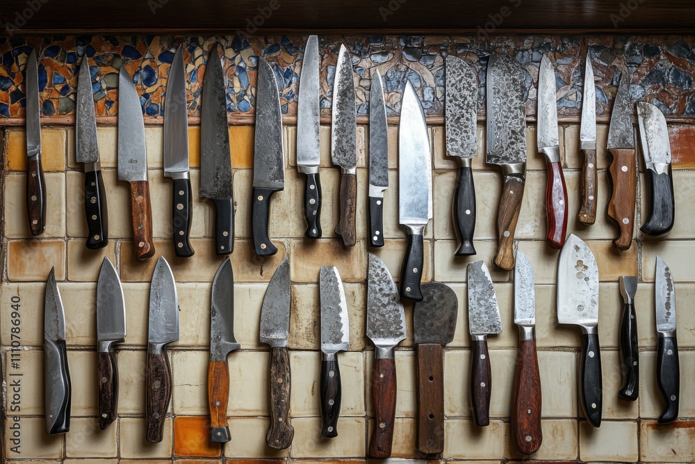 knives on a table