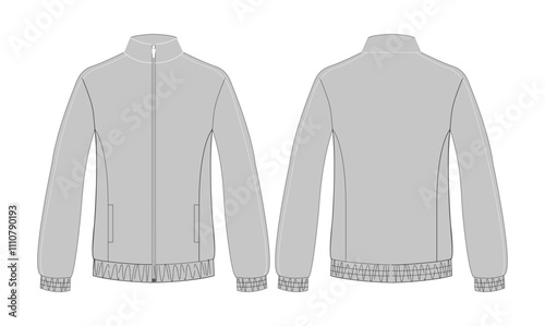 Grey men jacket mockup front and back