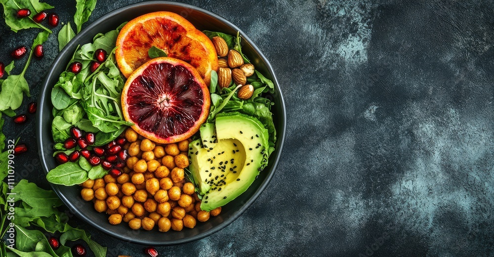 Vegan Detox Buddha Bowl with Turmeric Roasted Chickpeas. AI generated illustration. Vegan Detox Buddha Bowl with Turmeric Roasted Chickpeas. AI generated illustration.