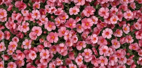 Floral pattern created by overlapping petals of Portulaca grandiflora , pattern, floral, portulaca