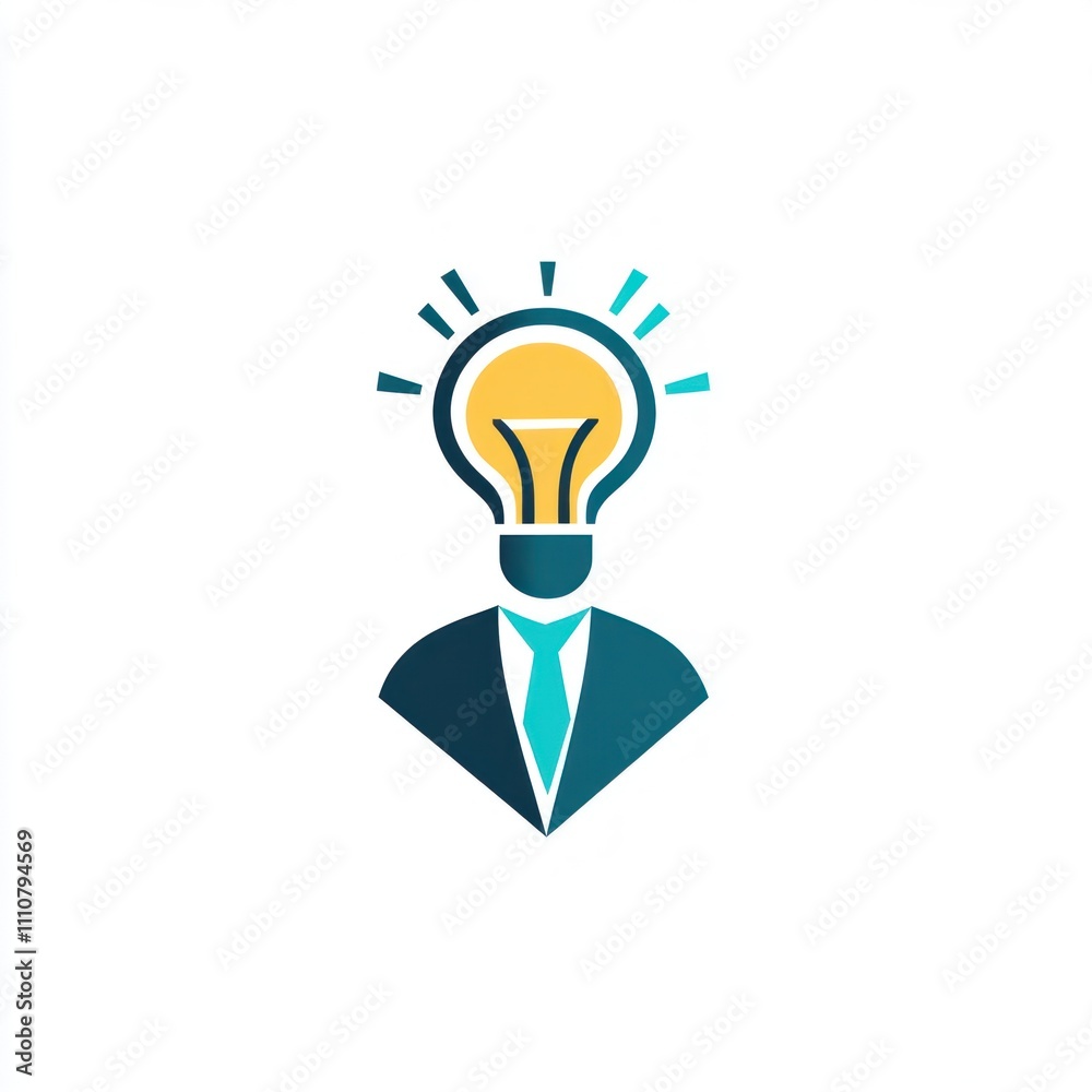 Businessperson with bright idea, innovative concept. Businessperson with bright idea, innovative concept.