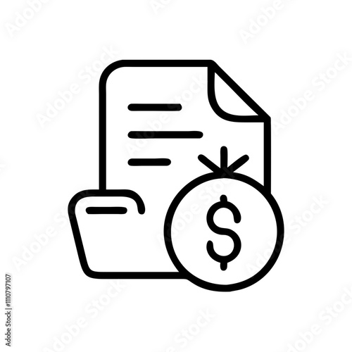 Financial document icon with dollar symbol,  Payroll
