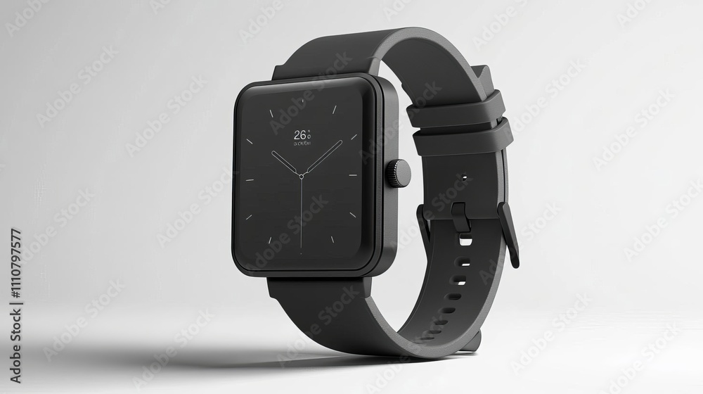 Stylish Black Smartwatch with Square Face Minimalist Design Modern Technology Stylish Black Smartwatch with Square Face Minimalist Design Modern Technology