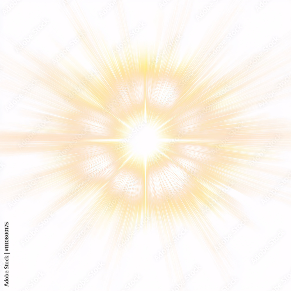 Obraz premium Sunlight special lens flare light effect isolated on white & transparent a background.