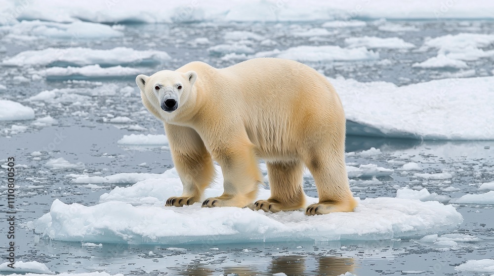 Polar bear on arctic ice floe a hyperrealistic winter photo Polar bear on arctic ice floe a hyperrealistic winter photo