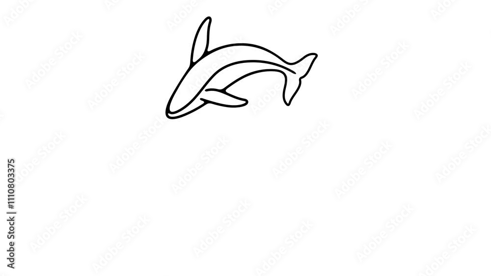 Humpback whale or blue whale jumps out of the water, graphic animation. Linear black. Alpha channel. Transparent background motion design. 4K resolution Humpback whale or blue whale jumps out of the water, graphic animation. Linear black. Alpha channel. Transparent background motion design. 4K resolution
