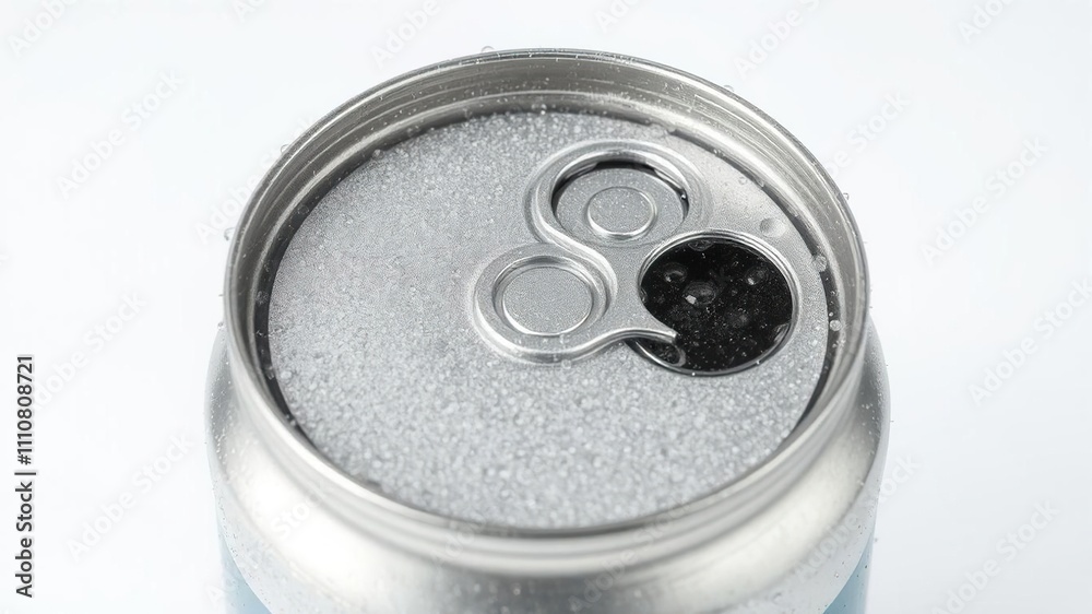 Water droplets forming on a chilled metal beverage can, condensation, moisture Water droplets forming on a chilled metal beverage can, condensation, moisture