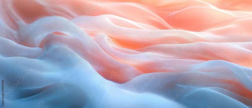 Obraz premium A soft, flowing abstract representation of fabric or waves in gentle colors.