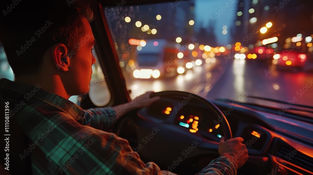 Night Drive Through City Streets: Urban Journey