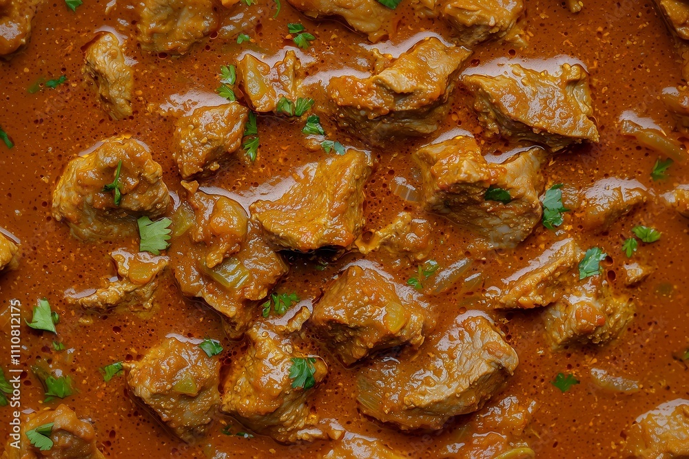 Close-up of a Fragrant Indian Goat Stew with Garam Masala. Ideal for Authentic Indian Recipe Websites. Close-up of a Fragrant Indian Goat Stew with Garam Masala. Ideal for Authentic Indian Recipe Websites.