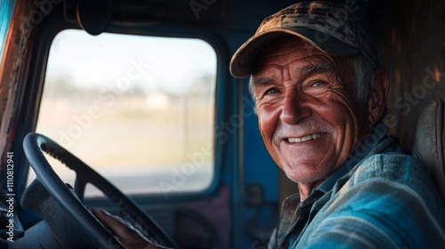 Smiling Senior Truck Driver - A Portrait of Experience