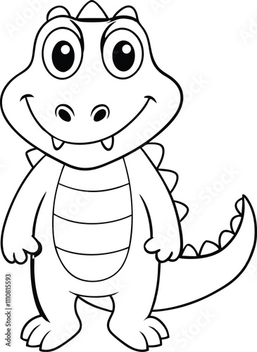 Alligator vector illustration, cartoon clipart character, animal in flat style photo