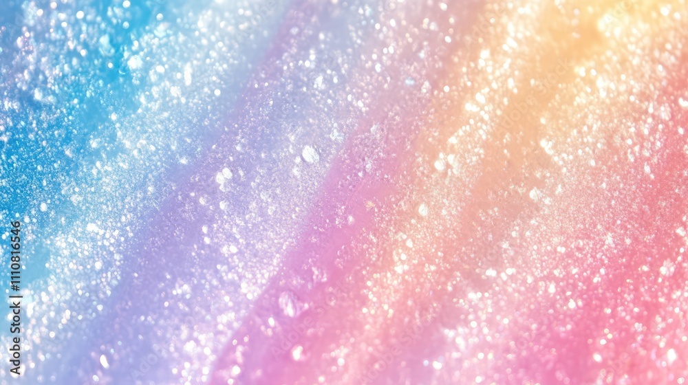 Fototapeta premium Holographic background with sequins and glitter paste pink and silver gold shimmer background