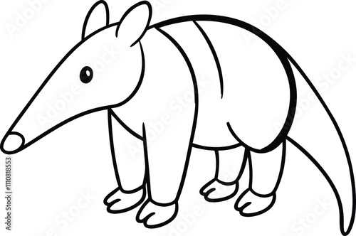 Cute Anteater cartoon vector illustration isolated flat vector illustration on a white background