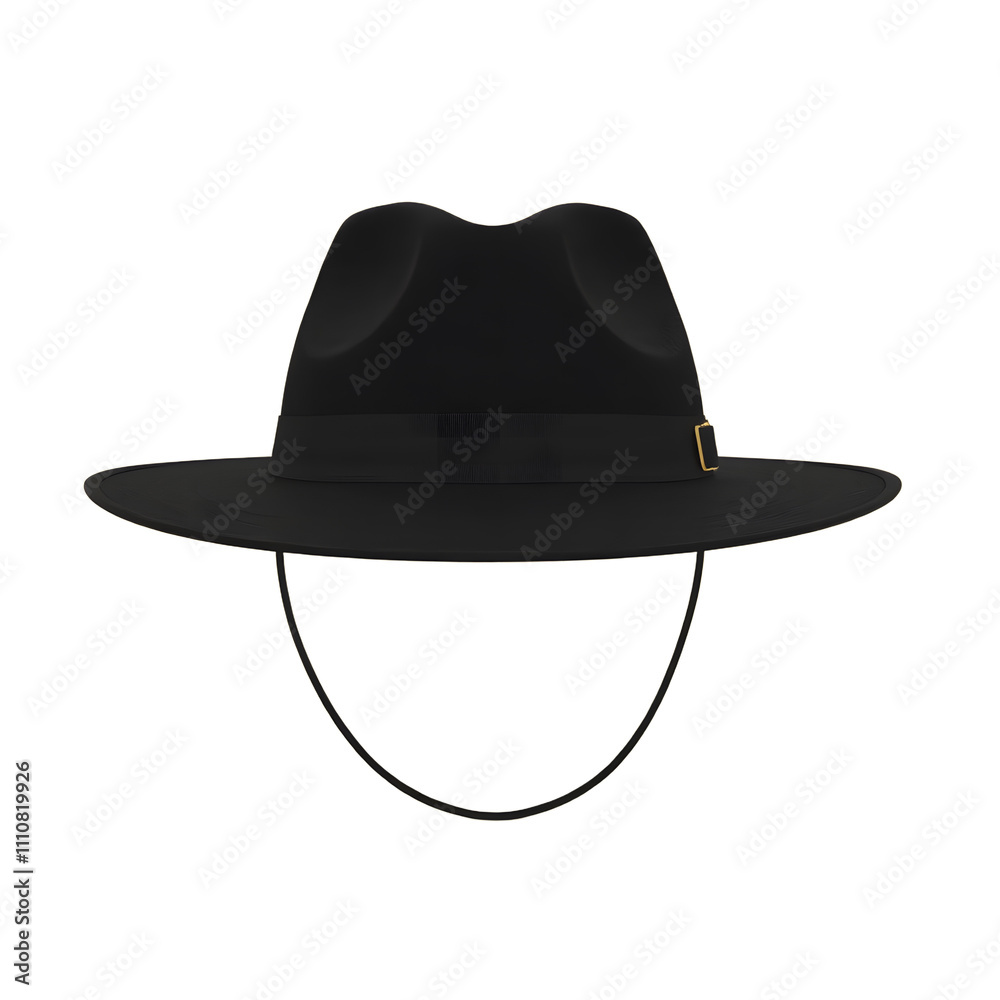 High-Resolution 3D Model of a Black Fedora Hat with Transparent Background High-Resolution 3D Model of a Black Fedora Hat with Transparent Background