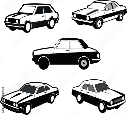 Car icon set illustration. car sign and symbol. 