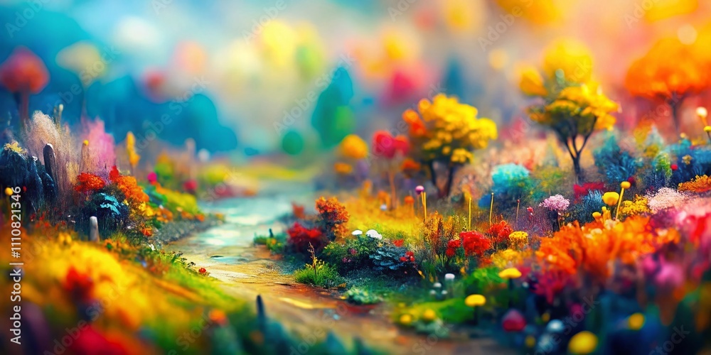 Vibrant Abstract Painting in Bright Colors with Wild Brush Strokes on Canvas Capturing the Essence of Freedom and Creativity in a Beautifully Textured Composition