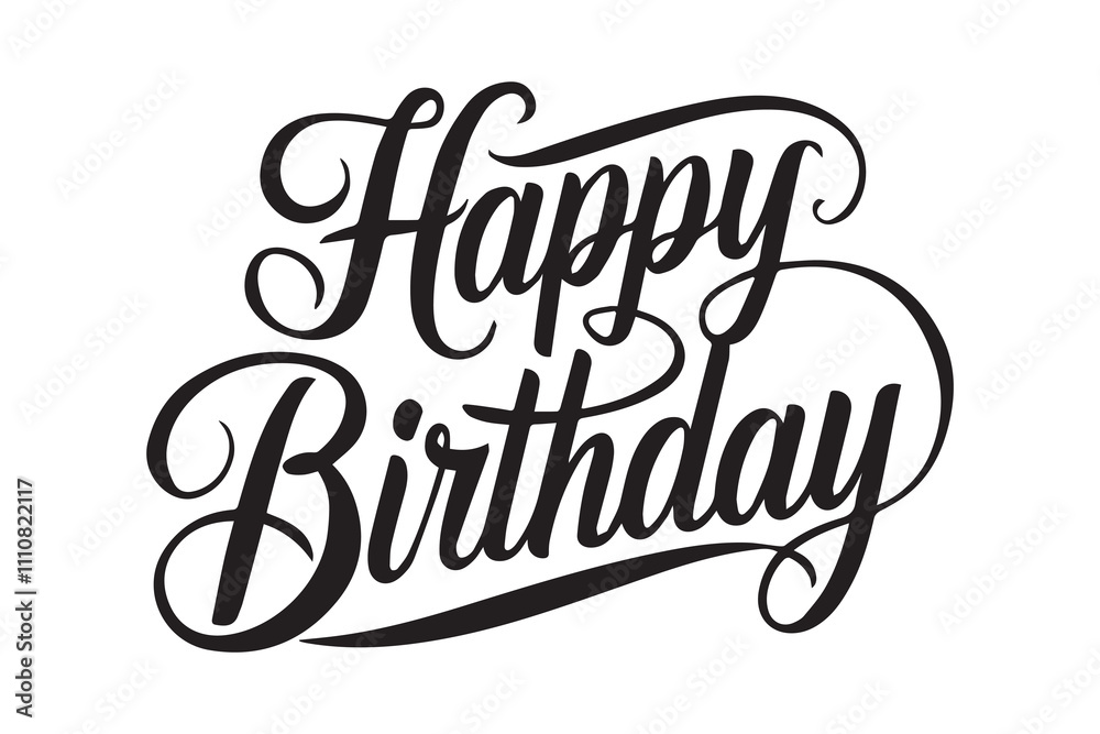 Obraz premium happy birthday typography design