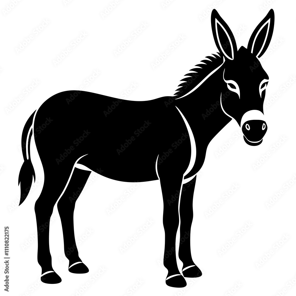 Obraz premium donkey silhouette vector illustration