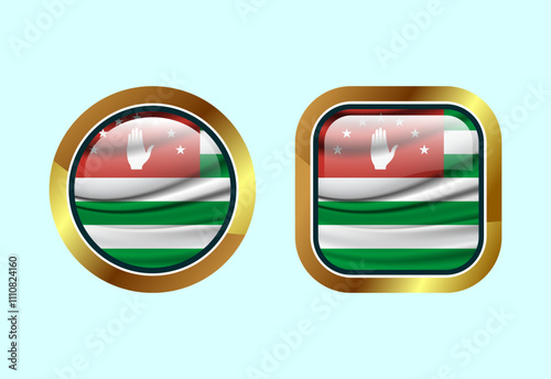 Glossy flag button of Abkhazia, High quality web button design