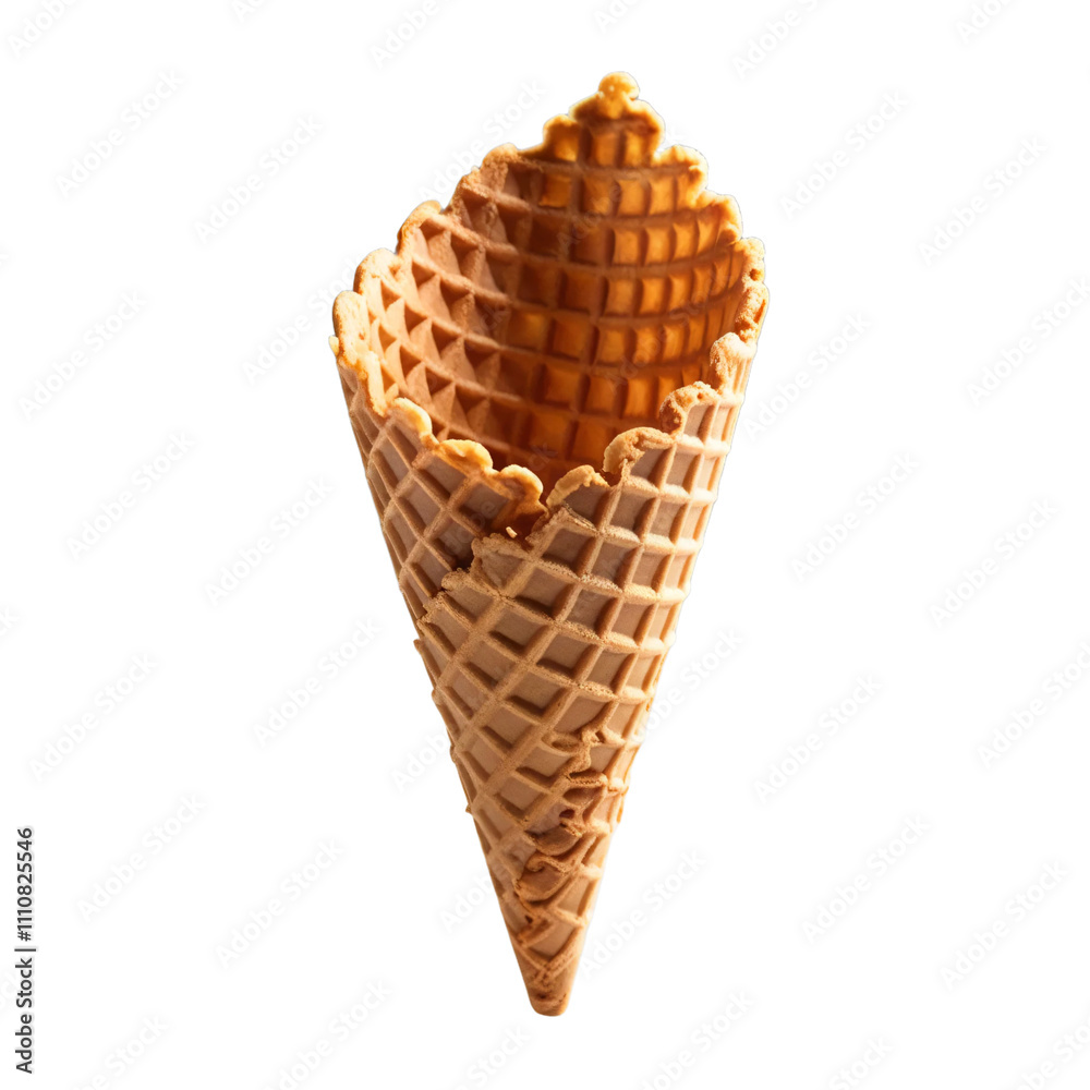 Empty waffle cone isolated on transparent background Empty waffle cone isolated on transparent background