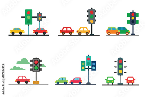 Traffic light Vector Illustration Isolated on a White Background