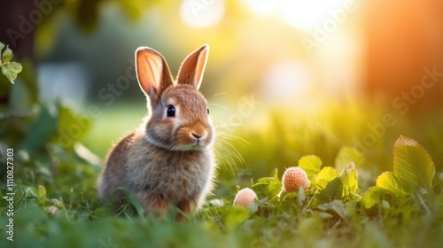 cute animal pet rabbit or bunny smiling and laughing isolated with copy space for easter background, rabbit, animal, pet, cute, fur, ear, mammal, background, celebration, generate by AI.