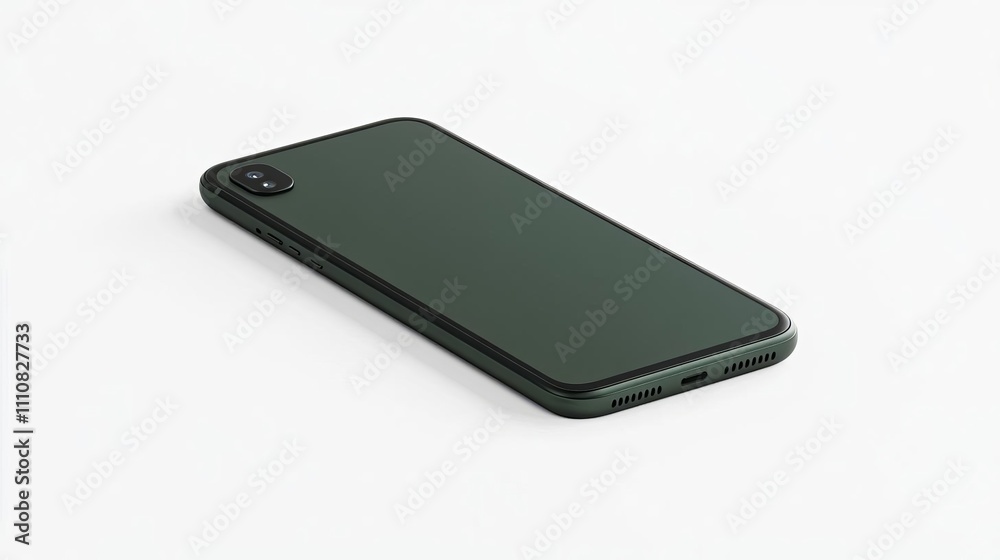 Dark Green Smartphone Mockup Modern Mobile Phone Technology Dark Green Smartphone Mockup Modern Mobile Phone Technology