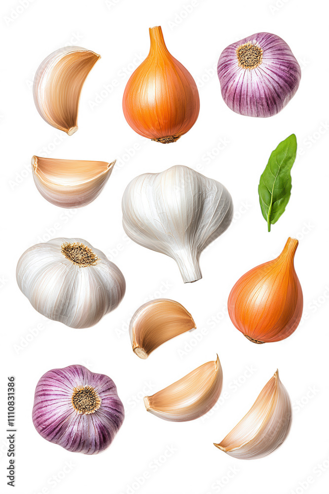 Garlic and Red Onion Artisanal Market Display Fresh Aromatic Bulbs Garlic and Red Onion Artisanal Market Display Fresh Aromatic Bulbs