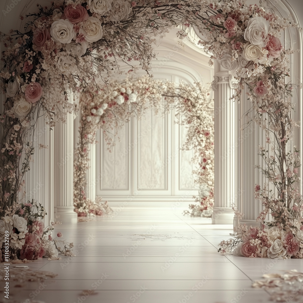 Photo Realistic Elegant Background for Photoshoot with Cinematic Floral Theme and Sophisticated Aesthetic in Soft Lighting Photo Realistic Elegant Background for Photoshoot with Cinematic Floral Theme and Sophisticated Aesthetic in Soft Lighting