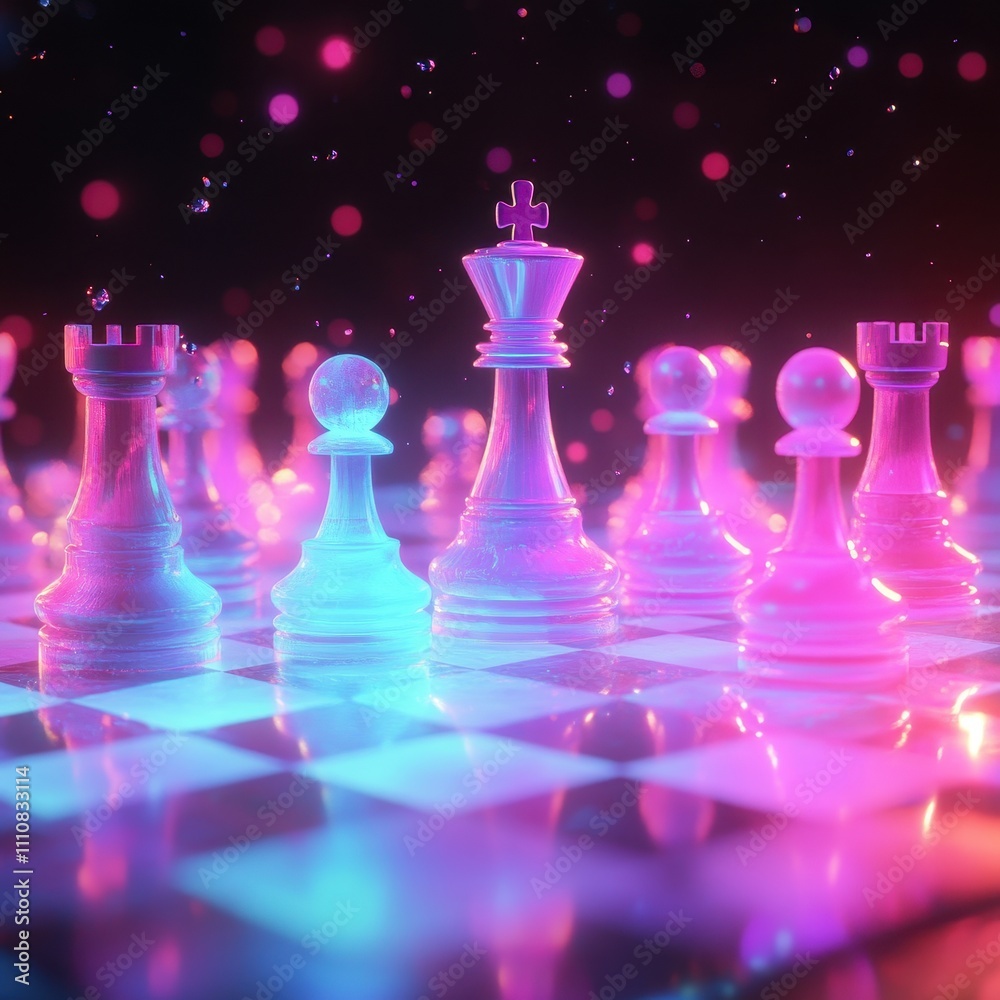 Floating Chess Pieces a Glowing Board in a Mystical Setting Digital Artwork Fantasy Environment Captivating Viewpoint Floating Chess Pieces a Glowing Board in a Mystical Setting Digital Artwork Fantasy Environment Captivating Viewpoint