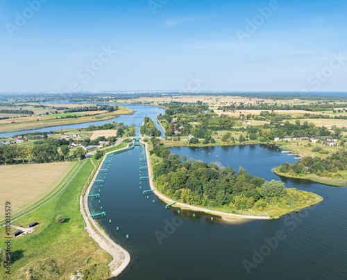 A floodgate in Przegalina, late summer, Sobieszewo Island, northern Poland