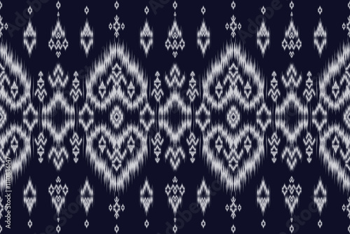 Patterns ethnic oriental iKat pattern traditional design for background backdrop carpet wallpaper clothing batik fabric tribal textile vector illustration ikat print embroidery style for  decorations 