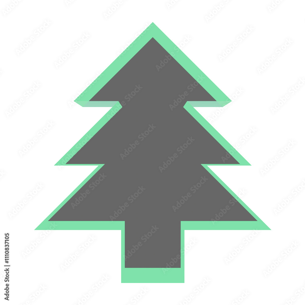 3D Christmas Tree with a green border on transparent background 3D Christmas Tree with a green border on transparent background