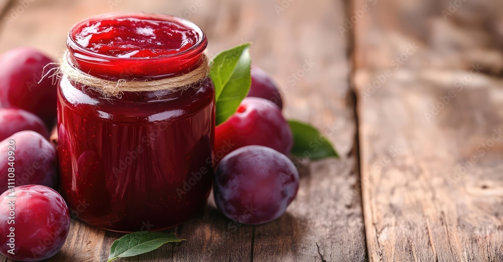 Homemade German Plum Butter. AI generated illustration. Homemade German Plum Butter. AI generated illustration.