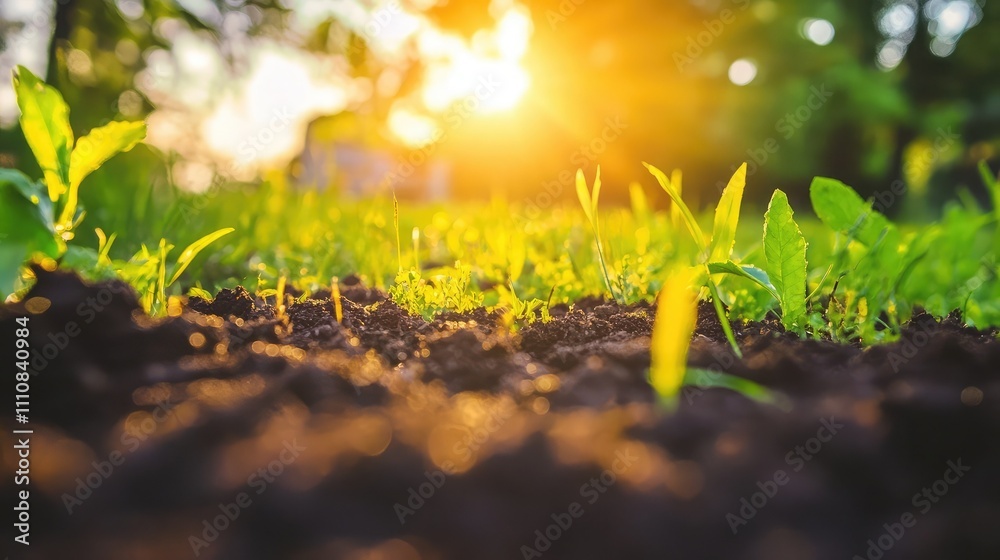 A vibrant garden flourishing due to healthy and enriched soil A vibrant garden flourishing due to healthy and enriched soil