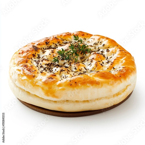 Macro Shot of Samegrelo Upper Svaneti Side Dish Ghomi on White Background photo