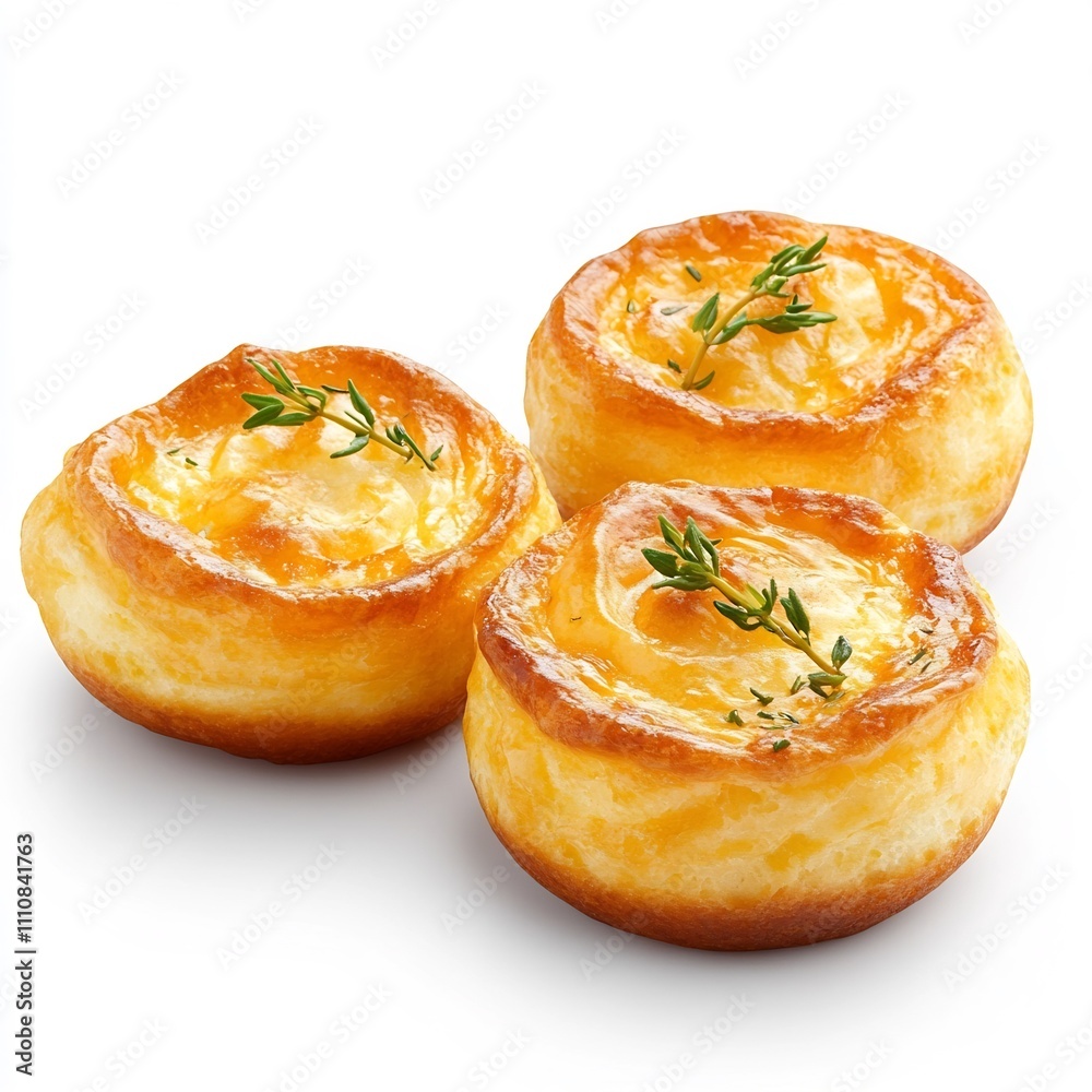 Side Dish Popovers on a White Background Side Dish Popovers on a White Background