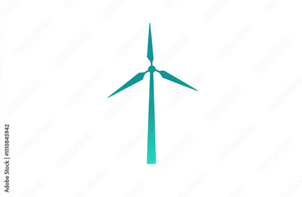 Here's a and keyword list for your image.. Teal stylized wind turbine icon on white. Here's a and keyword list for your image.. Teal stylized wind turbine icon on white.
