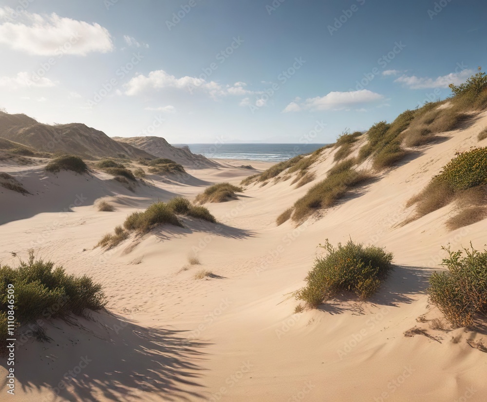 Lumpy coastline with sand dunes and wind-blown vegetation, east yorkshire, coastal landforms, wind-blown vegetation Lumpy coastline with sand dunes and wind-blown vegetation, east yorkshire, coastal landforms, wind-blown vegetation