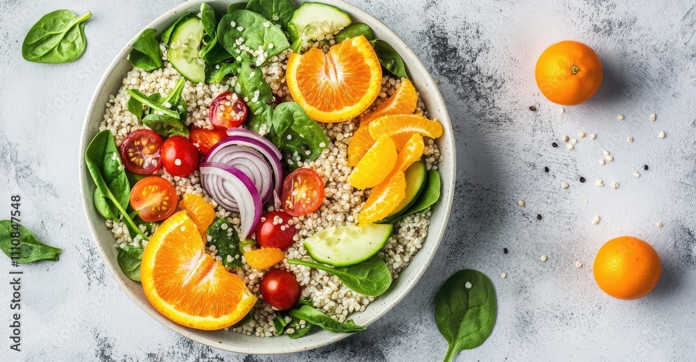 Vegetable Millet Salad. AI generated illustration. Vegetable Millet Salad. AI generated illustration.