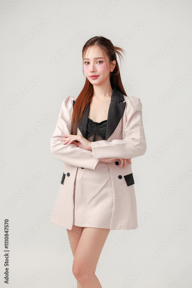 Elegant fashionable Woman in Stylish Blazer. Elegant fashionable Woman in Stylish Blazer.