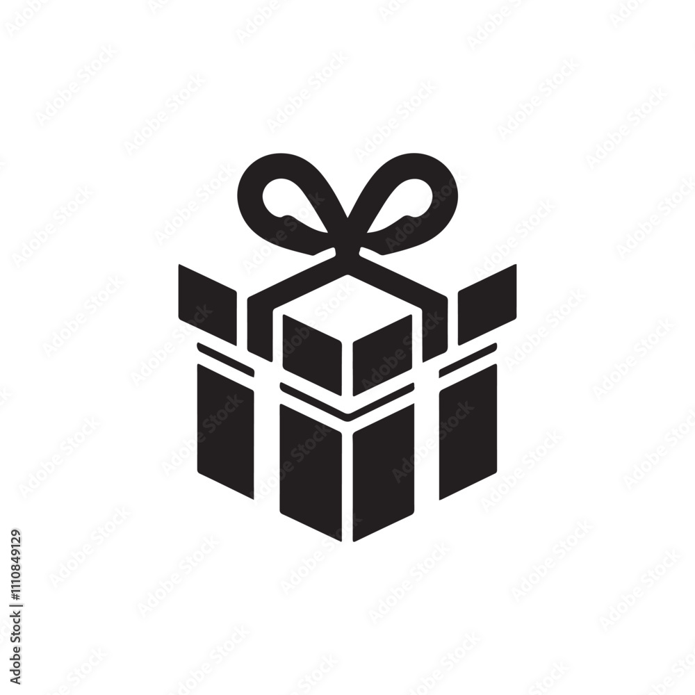 Classic Black Gift Box Silhouette - Perfect for Events Classic Black Gift Box Silhouette - Perfect for Events