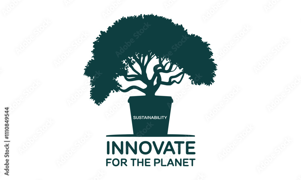 Obraz premium Sustainability Vector Silhouettes and Vector Clip Art Logo Icons Set Highlighting Artificial Intelligence and Technology Concepts