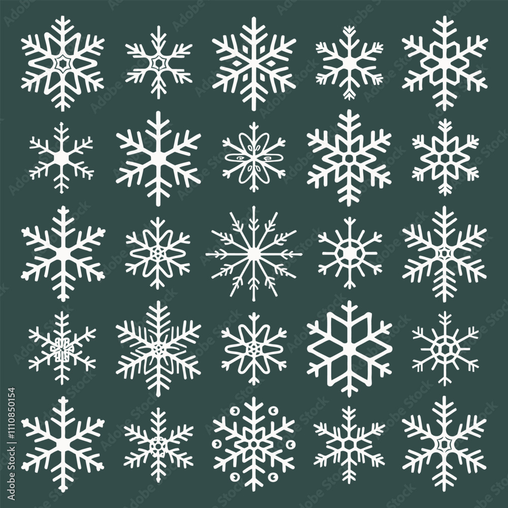 Elegant Snowflake Pack Vector Illustration for Christmas and Winter Themes. Elegant Snowflake Pack Vector Illustration for Christmas and Winter Themes.