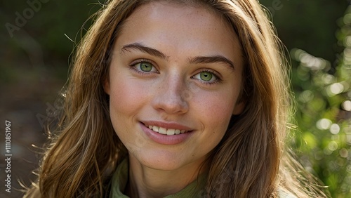 portrait of a woman,closeup_of_a_young_caucasian_woman_with_green,generative ai