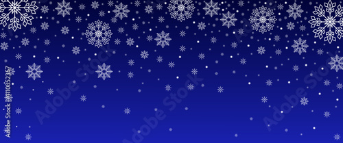 Blue christmas background with snowflakes. Vector eps