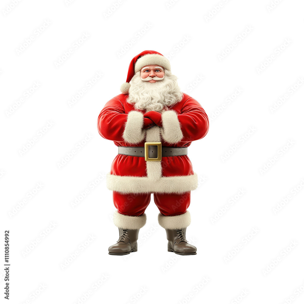 Jolly Santa Claus with Arms Crossed, 3D Render Jolly Santa Claus with Arms Crossed, 3D Render