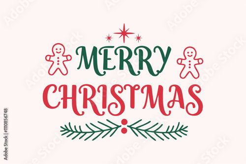 Merry Christmas Typography Design 