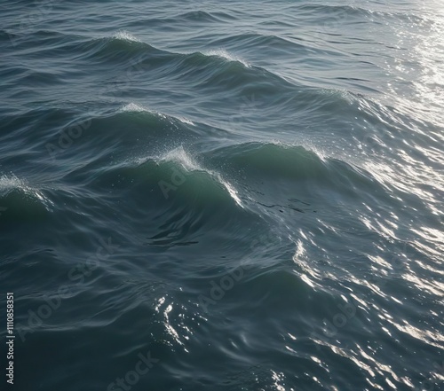 Water's surface is dotted with tiny waves caused by a gentle breeze, water's edge, aquatic